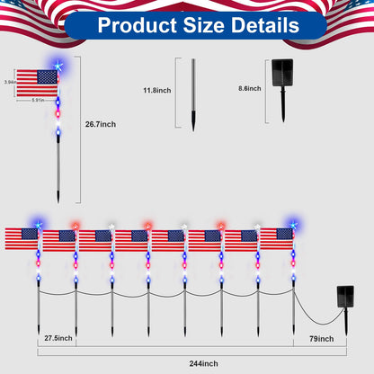 Solar American Flag Lights