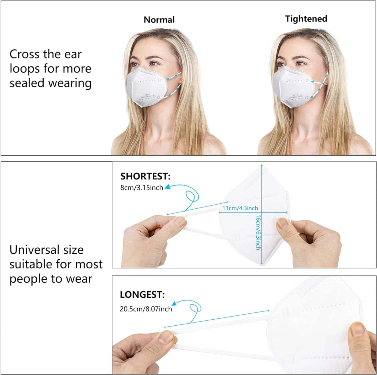 KN95 Safety Face Masks Soft, Breathable & Multi-Color