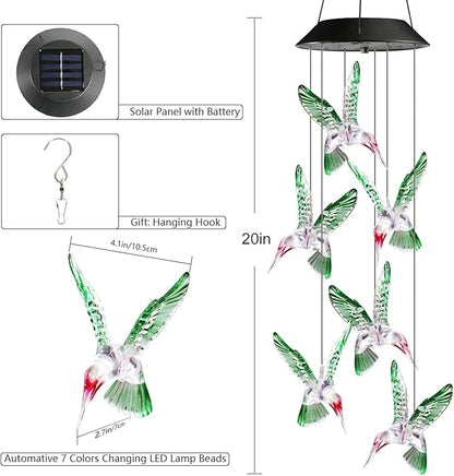 Solar Hummingbird Wind Chime
