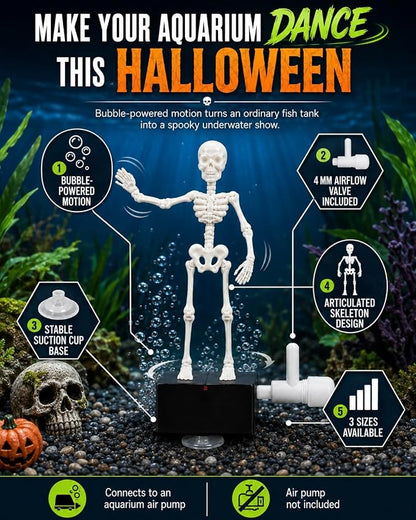 Dancing Skeleton Aquarium Ornament