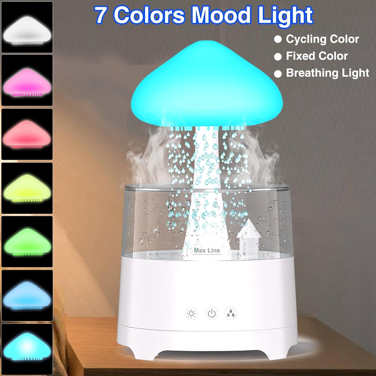 Mushroom Waterfall Humidifier Lamp