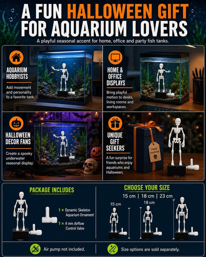 Dancing Skeleton Aquarium Ornament