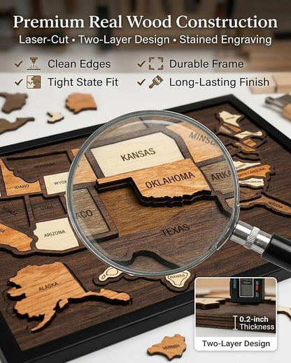 Wooden USA Map Puzzle