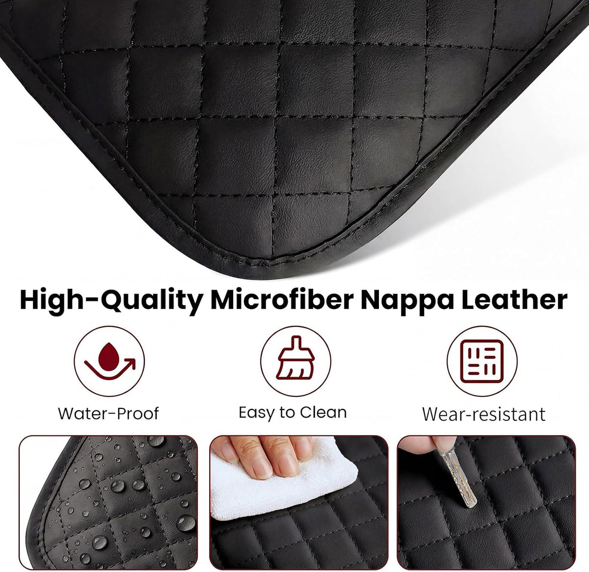 Multifunctional Car Armrest Box Cushion with Built-in Storage Bag