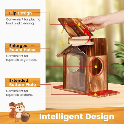 Wooden Squirrel Feeder