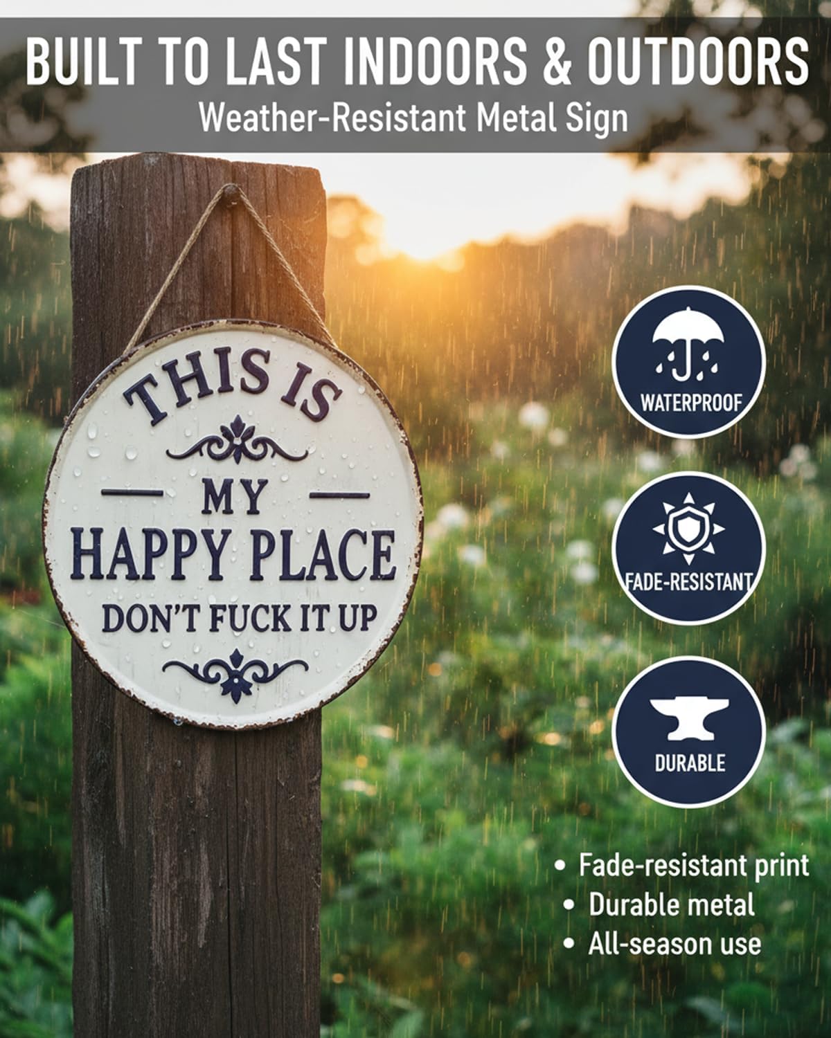 Funny Metal Garden Sign