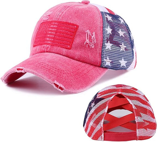 USA Anniversary Ponytail Cap