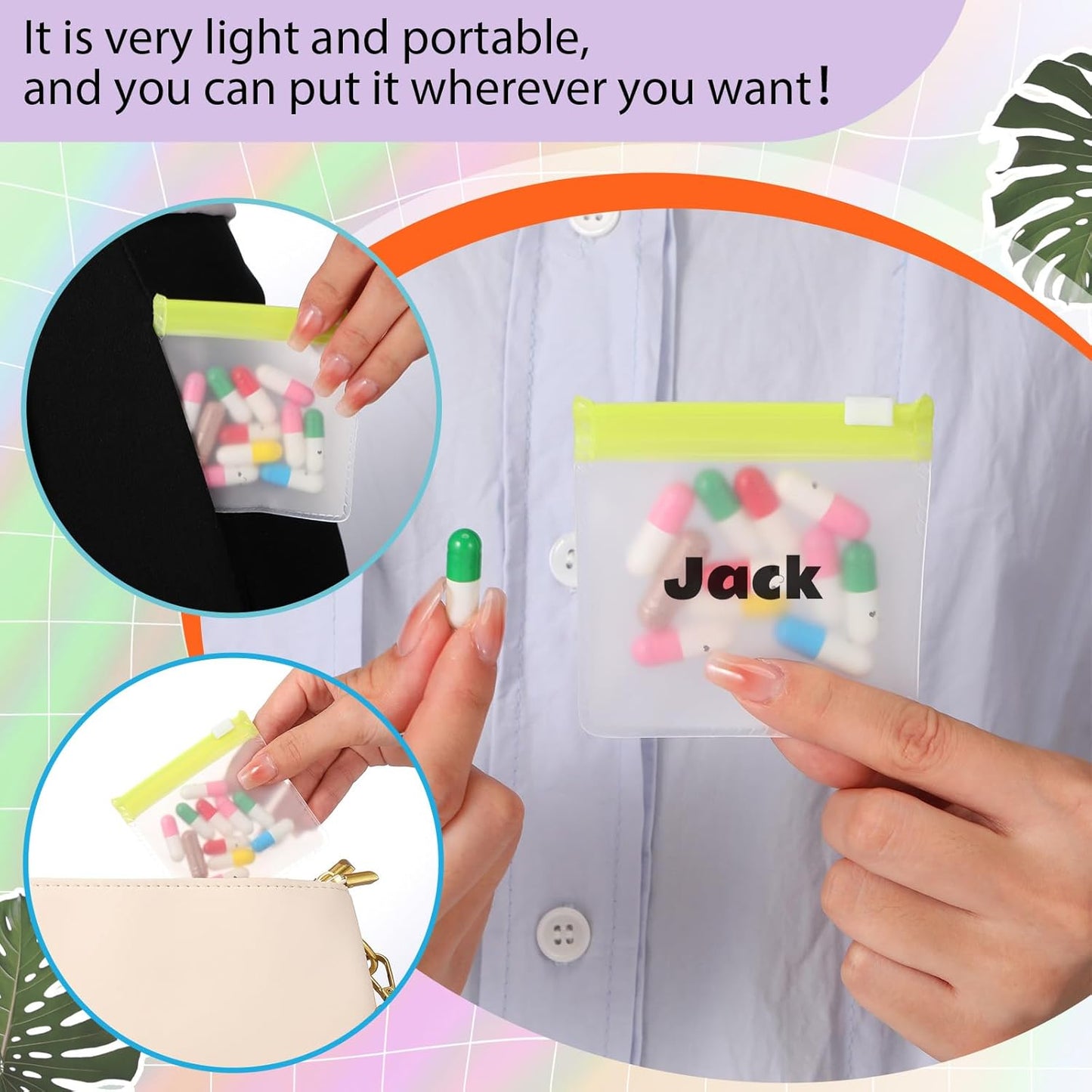 Zippered Pill Pouch Set