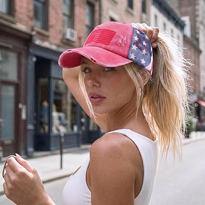 USA Anniversary Ponytail Cap
