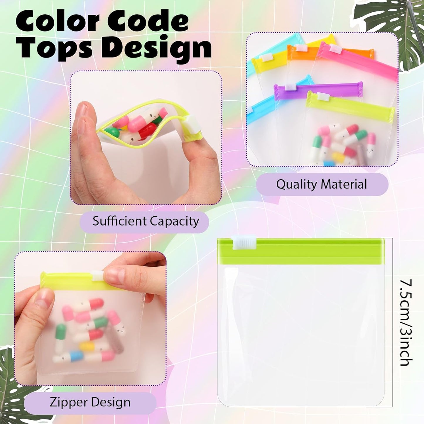 Zippered Pill Pouch Set
