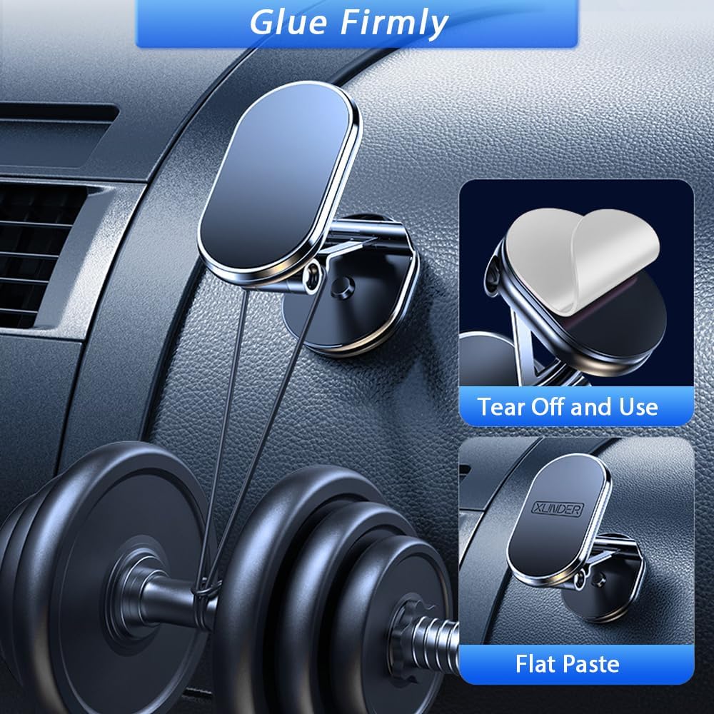 Foldable metal magnetic car phone holder - 360 rotating