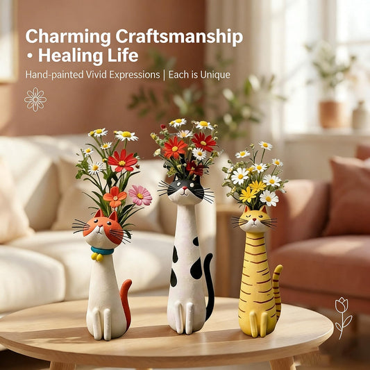 Handcrafted Quirky Cat Vase