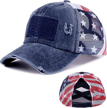 USA Anniversary Ponytail Cap