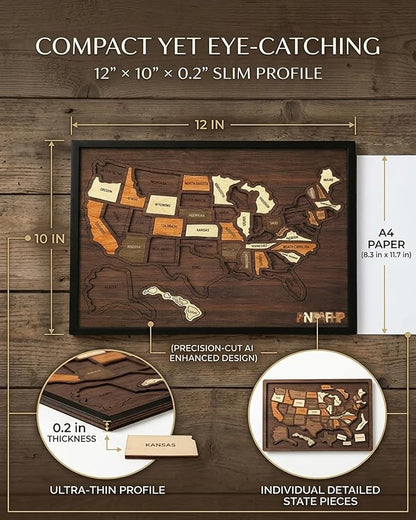 Wooden USA Map Puzzle