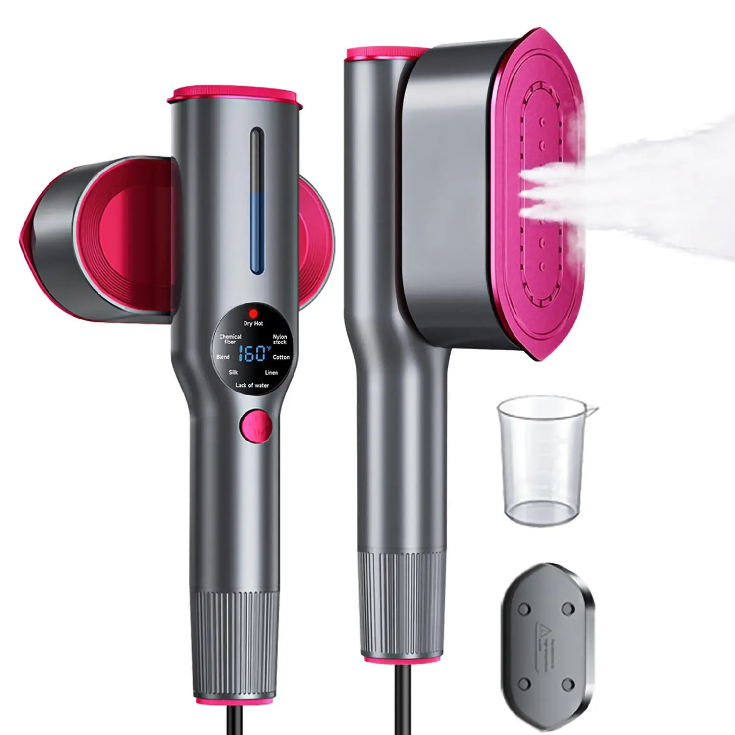 Portable garment steamer iron with swivel handle