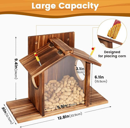 Wooden Squirrel Feeder