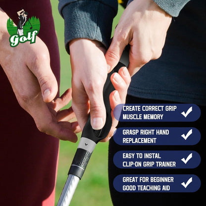 Golf Grip Trainer - Golf Swing Aid Club Attachment for Correct Hand Placement