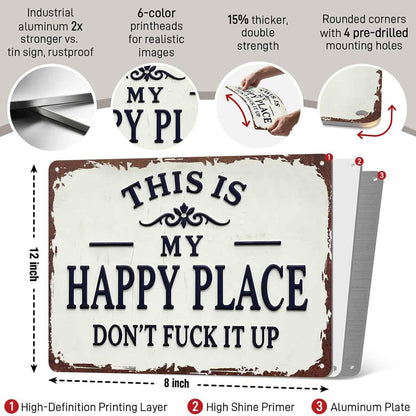 Happy Place Metal Sign