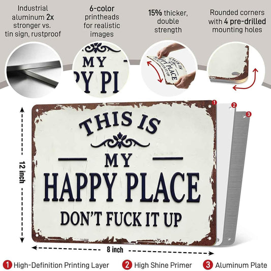 Happy Place Metal Sign