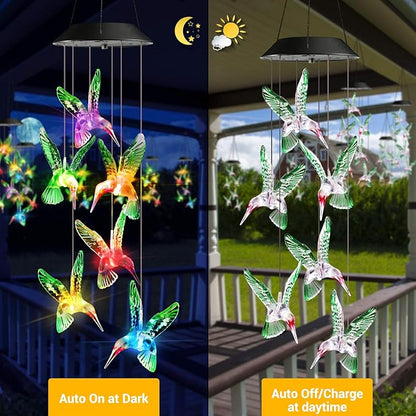 Solar Hummingbird Wind Chime