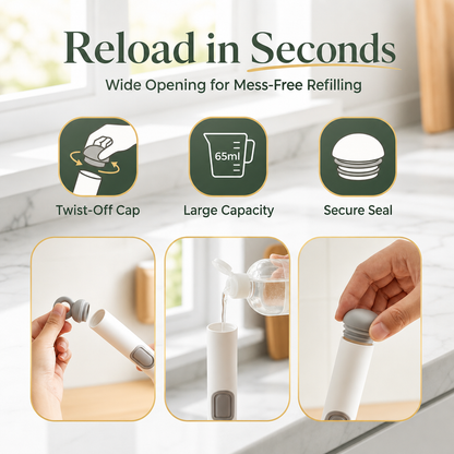 360 Rotating Soap Dispensing Dish Brush with Interchangeable Heads
