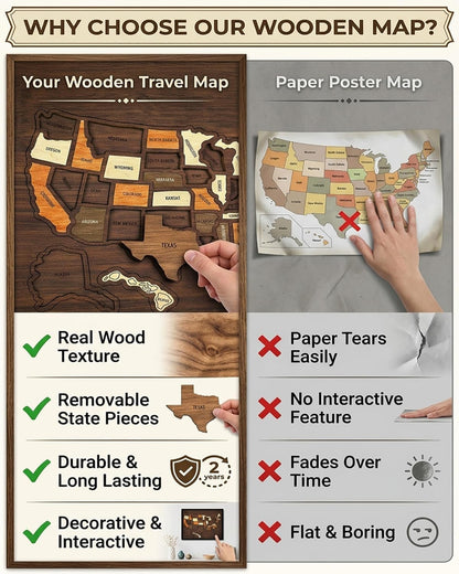 Wooden USA Map Puzzle