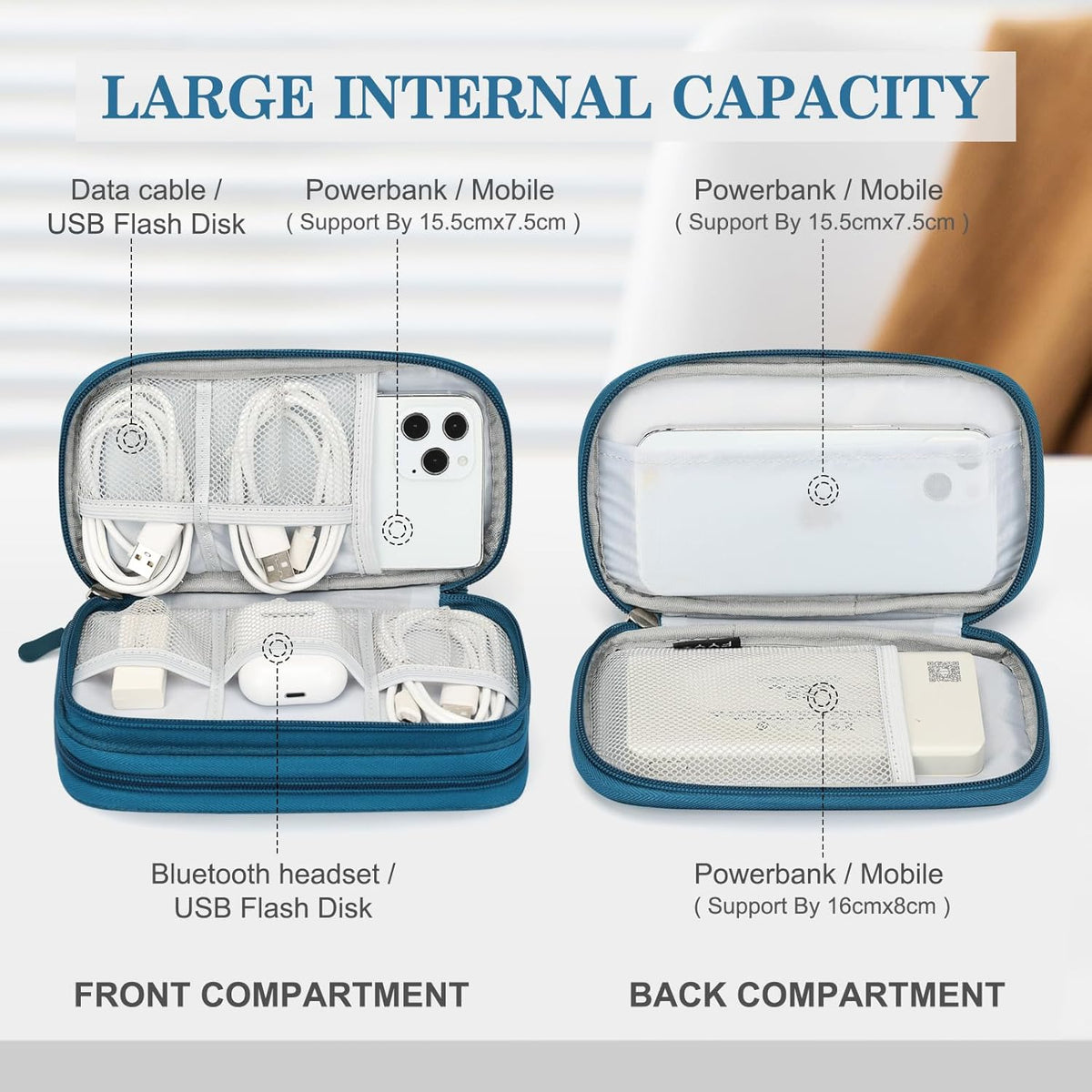 Don t Miss Out Travel Cable Organizer Pouch, Double Layers All-in-One Storage Bag for Cord