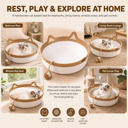 Handwoven Cotton Cat Bed