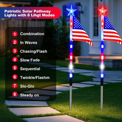 Solar American Flag Lights