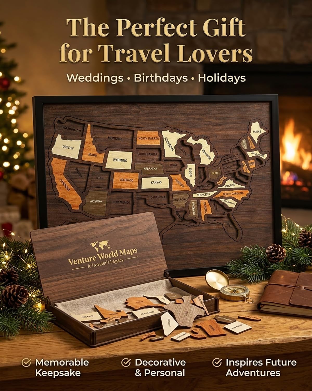 Wooden USA Map Puzzle