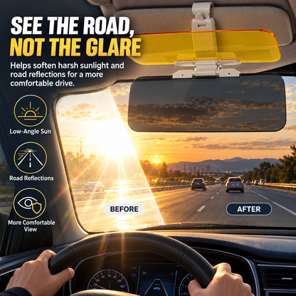 2-in-1 Car Visor Extender Day & Night Anti-Glare Driving Shield