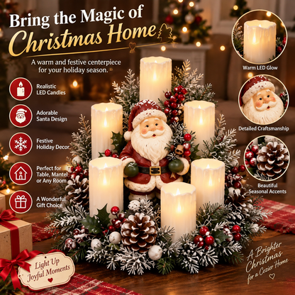 Christmas Reindeer Candle Centerpiece Peace, Joy & Love Holiday Table Decor