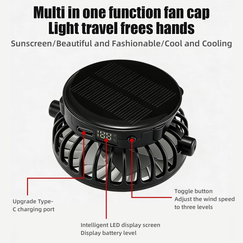 2026 Pro Outdoor Cooling Hat: Dual-Power Fan Cap
