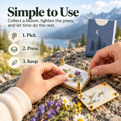 Mini Portable Flower Press | Pocket-Sized Botanical Press for Small Blooms, Petals & Keepsake Crafts