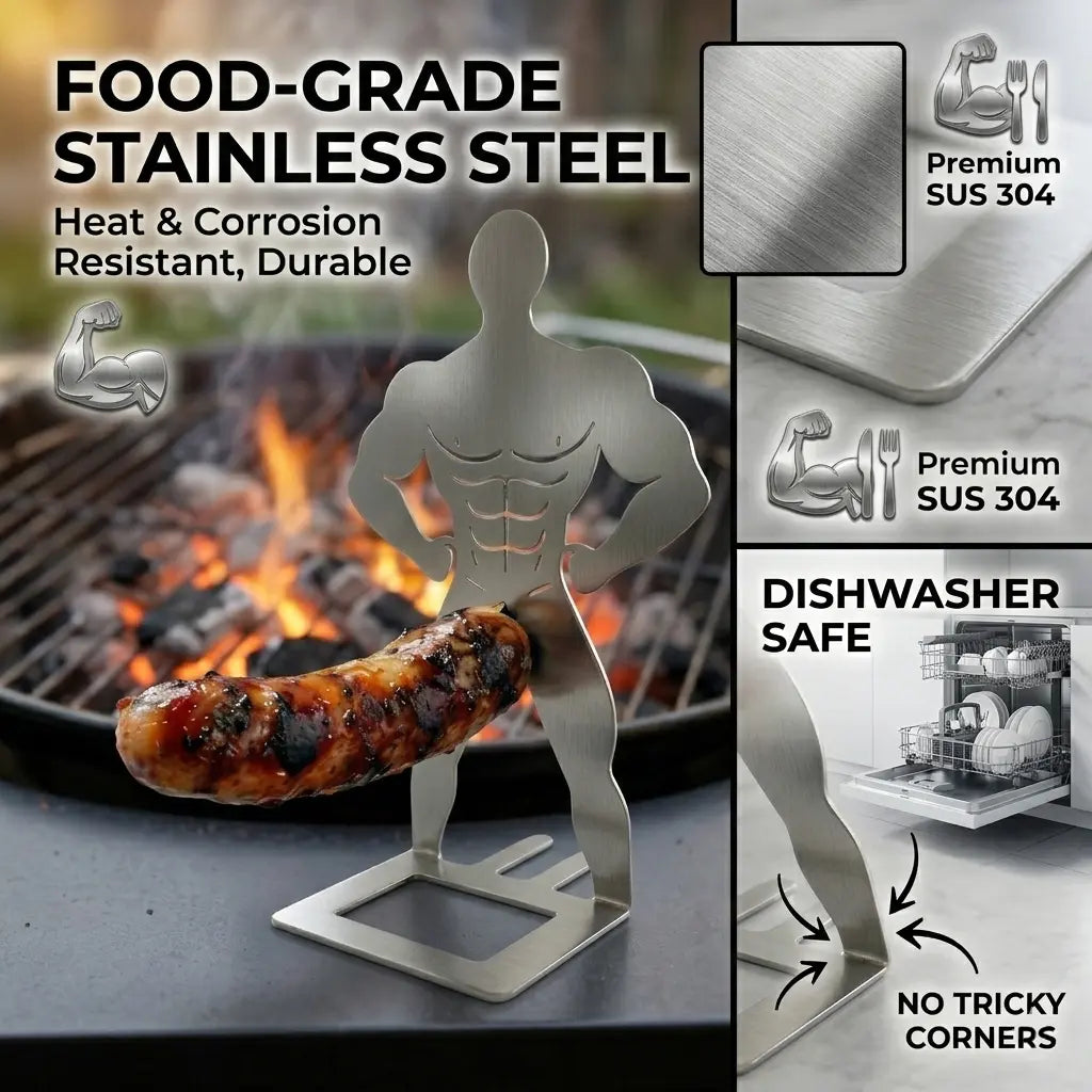 Stainless Steel Dog Stand for BBQ - Rust-Resistant Grilling Rack