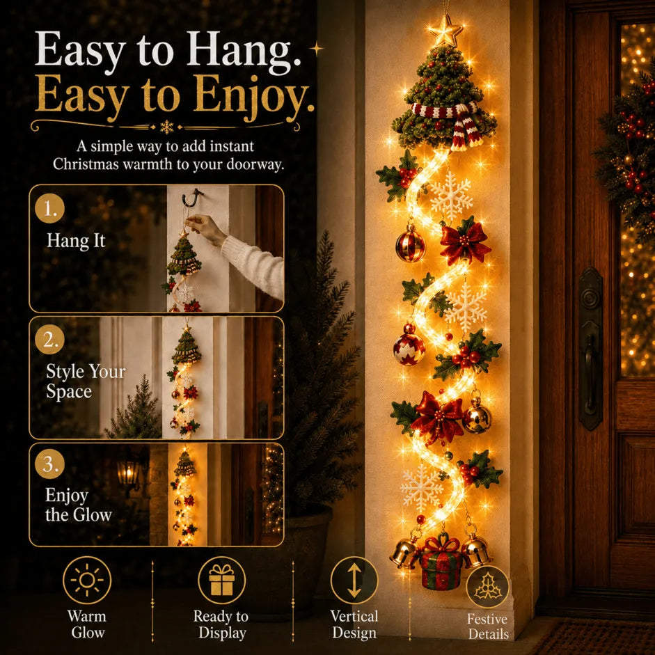 Glowing Christmas Door Hanger | 6 Festive Lighted Designs with Warm Glow