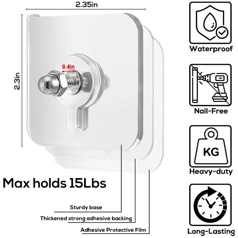 10 Pcs Self Adhesive Wall Hooks