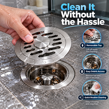 Stainless Steel Floor Drain with Odor-Blocking Core & Fast Drainage