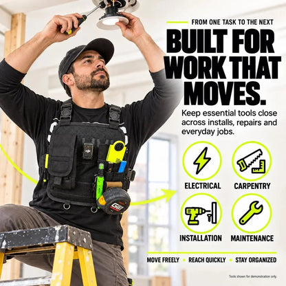 Hands-Free Multi-Pocket Chest Tool Organizer Keep Every Essential Within Reach