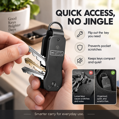 Smart Key Organizer with Apple Find My Compact Everyday Key Holder
