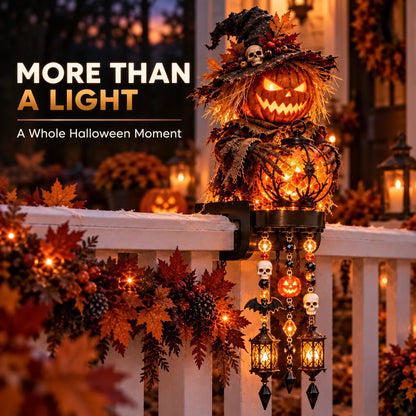 Halloween Character Glow Cascade Railing Lights Pumpkin, Witch, Ghost & Black Cat
