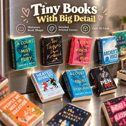 Tiny Library Mini Book Magnets 20-Piece Refrigerator Magnet Set
