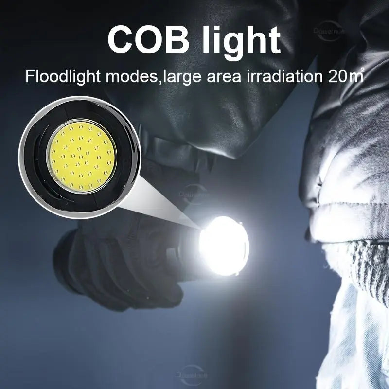 Portable Strong Flashlight Power Bank - USB Port