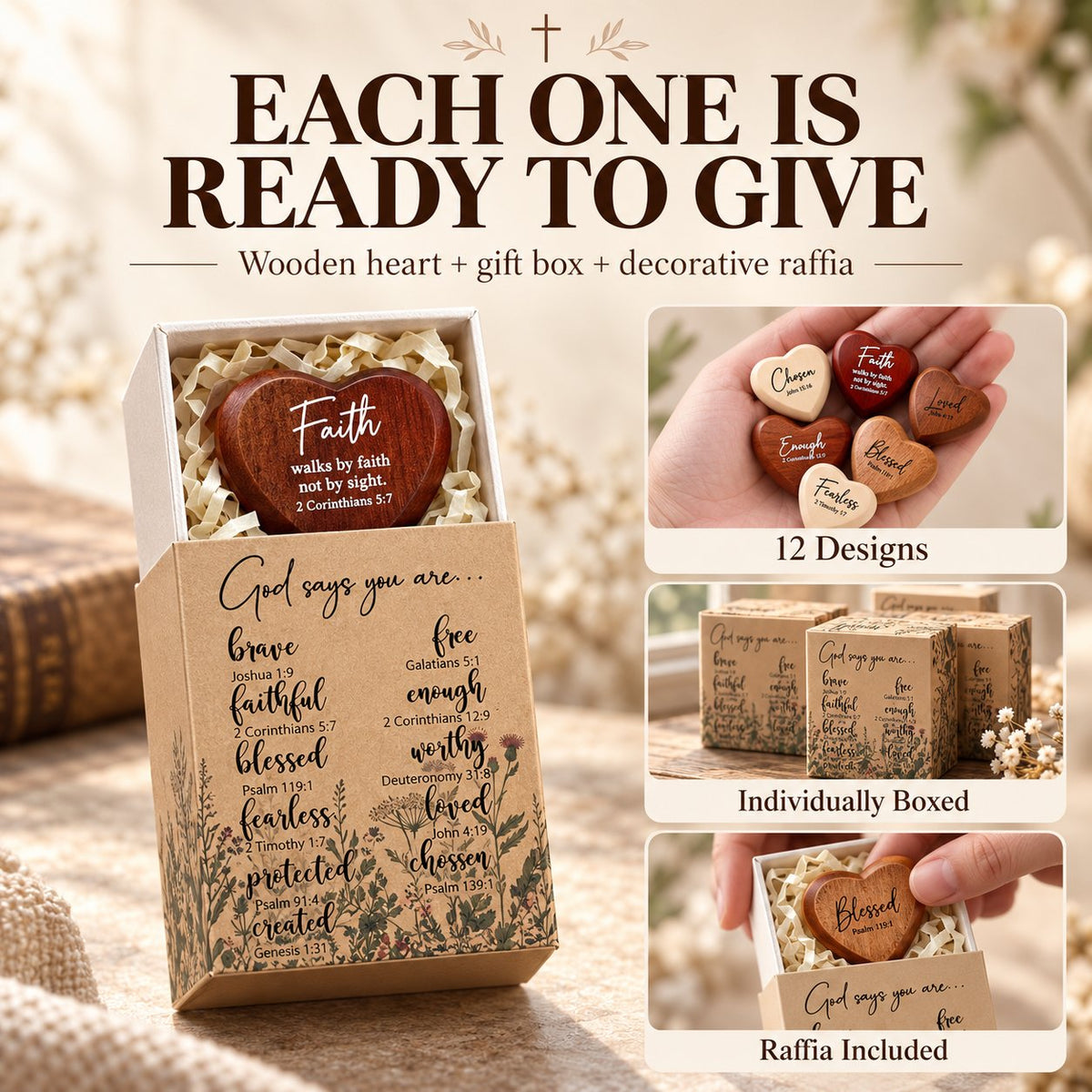 Christian Pocket Heart Gift Set(Set of 12)