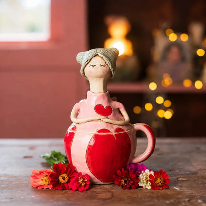 Handcrafted Fairies Storage Jar/Mug | 8 Whimsical Styles with Removable Fairy Lid for Tea, Treats & Tiny Keepsakes