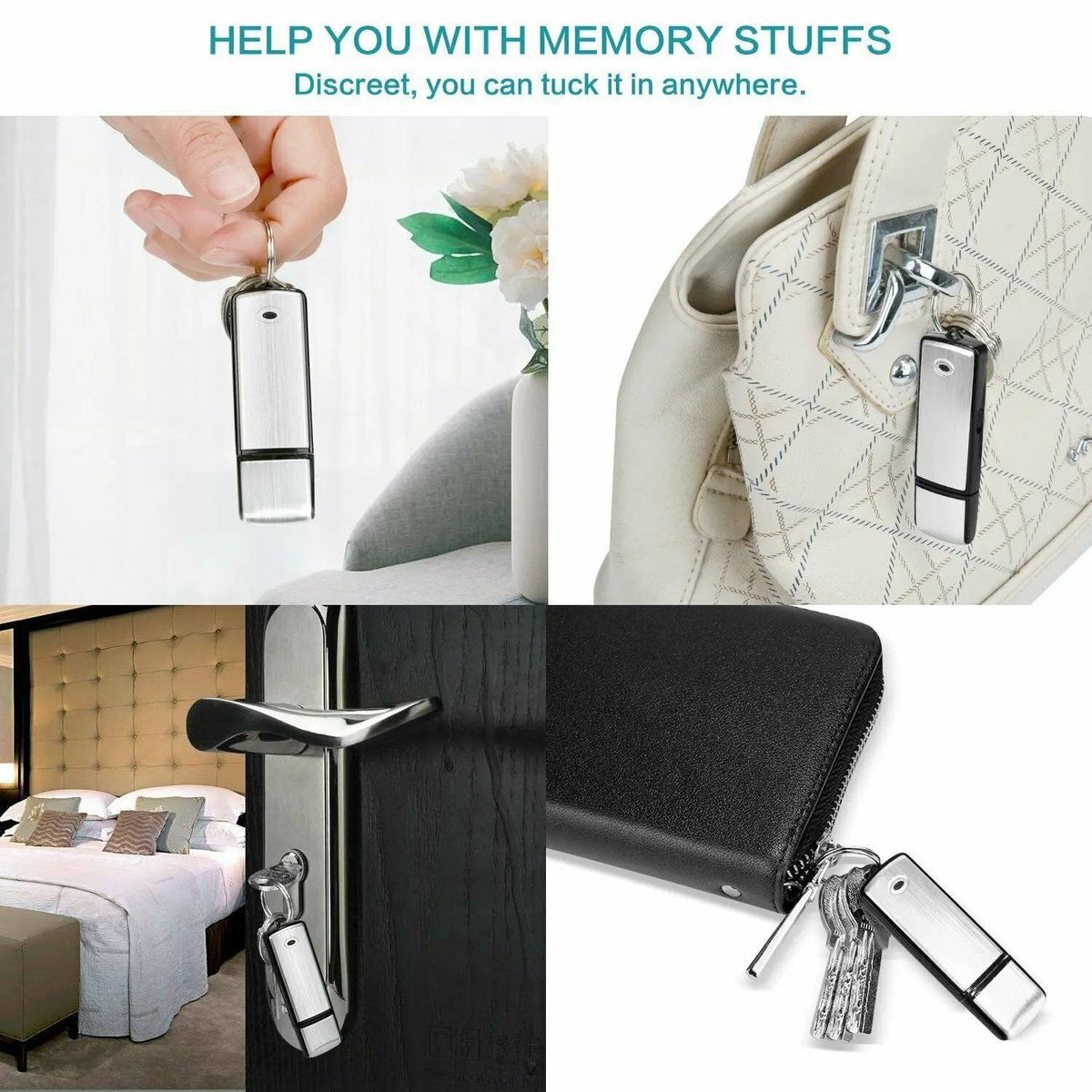 USB Flash Drive Voice Recorder 2-in-1 Voice Activated, Smart Noise Reduction, Auto File Save