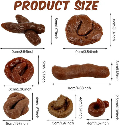 7PCS Realistic Fake Poop Prank Set Hilarious Gag Gift for Parties & Office