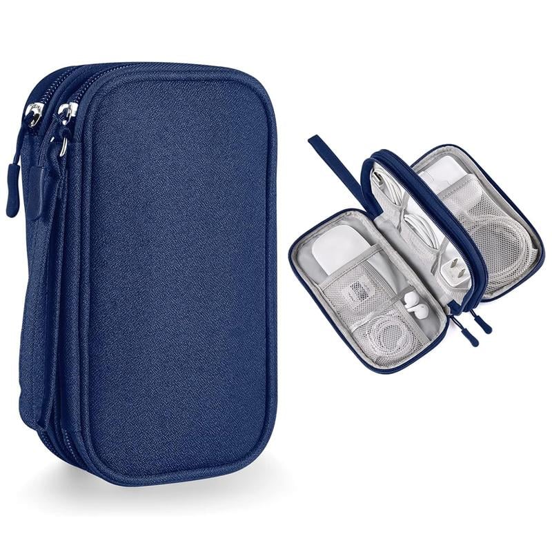 Travel Cable Organizer Pouch, Double Layers All-in-One Storage Bag for Cord