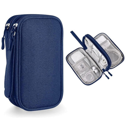 Travel Cable Organizer Pouch, Double Layers All-in-One Storage Bag for Cord