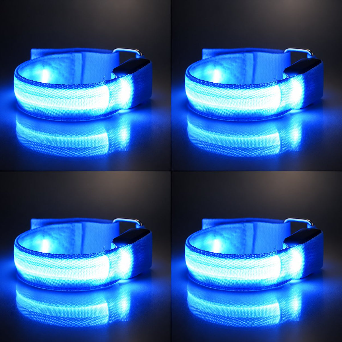 Horse LED Leg Straps 4 Pack | Rechargeable-Look Night Riding Safety Lights